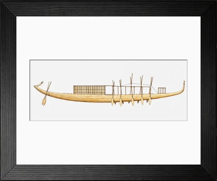 Framed Print : Illustration of Royal Ship of Cheops, c. 2500 BC Framed Print : Illustration of Royal Ship of Cheops, c. 2500 BC
