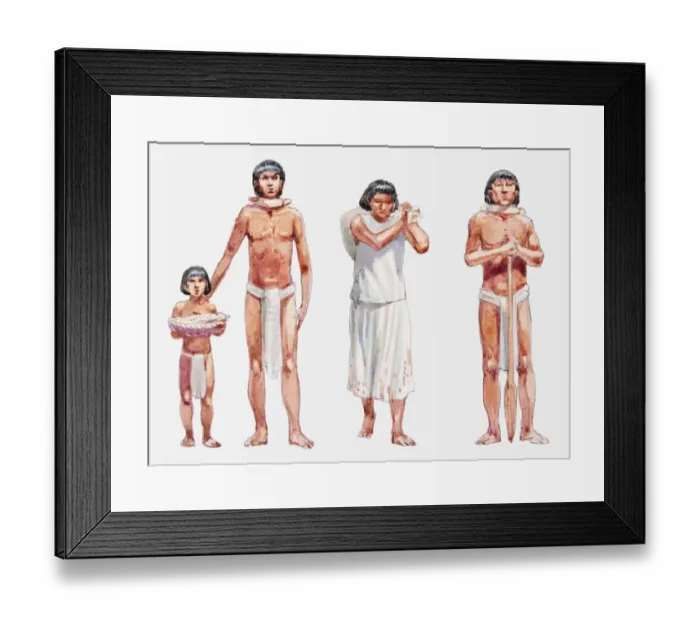 Framed Print : Illustration of four Aztec slaves Framed Print : Illustration of four Aztec slaves