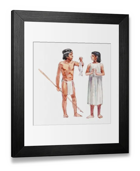Framed Print : Illustration of Aztec slaves Framed Print : Illustration of Aztec slaves