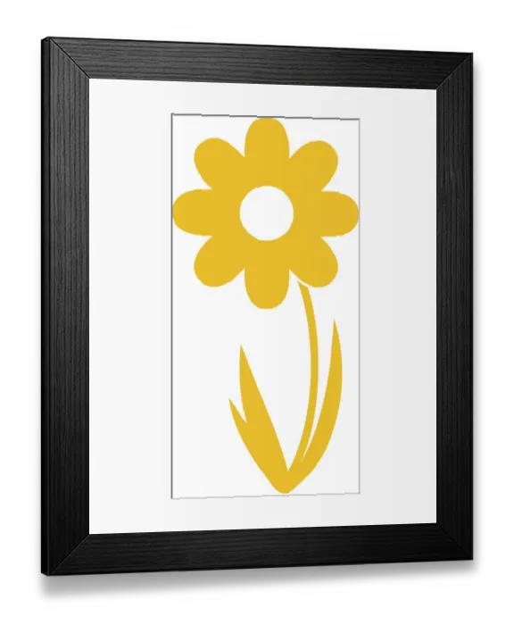 Framed Print : Digital illustration of yellow daisy on white background Framed Print : Digital illustration of yellow daisy on white background