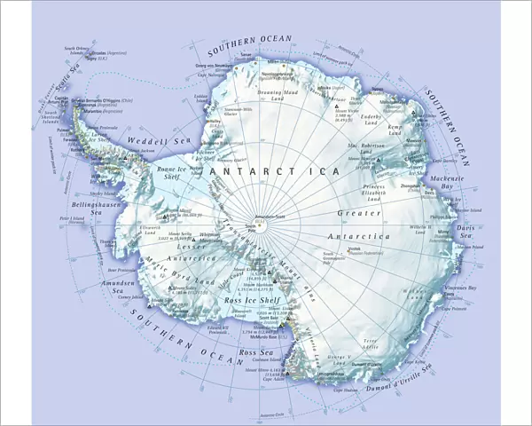 Digital illustration of Antarctica