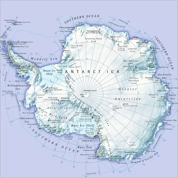Digital illustration of Antarctica