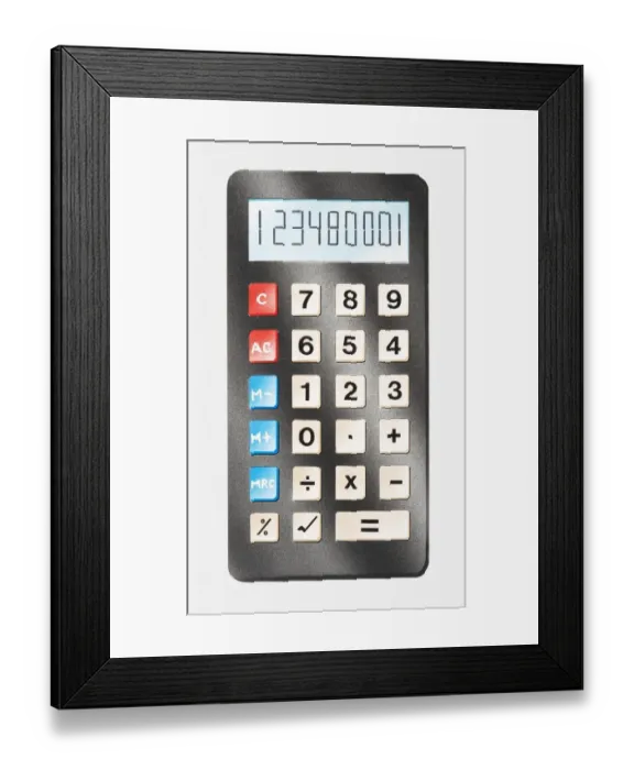 Framed Print : Illustration of a calculator Framed Print : Illustration of a calculator