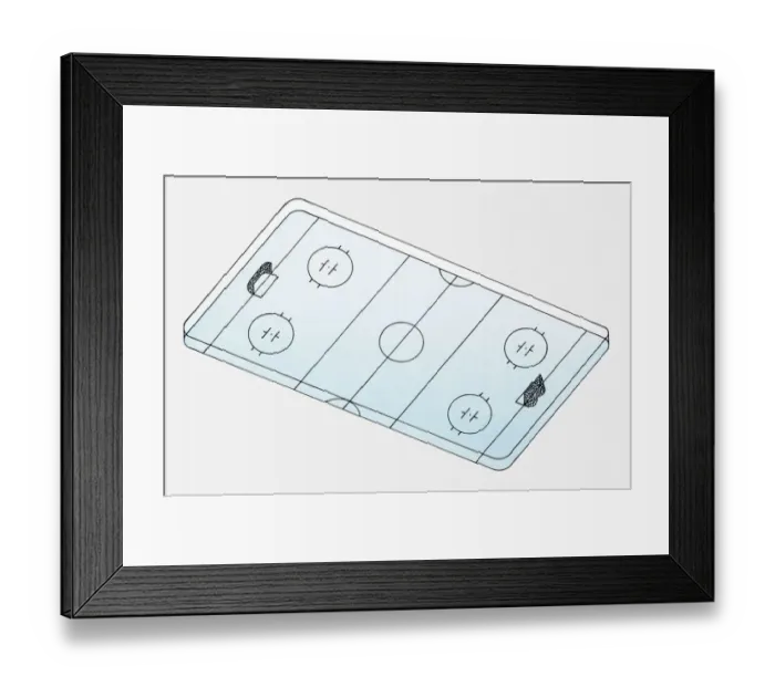 Framed Print : Illustration of ice hockey rink layout Framed Print : Illustration of ice hockey rink layout