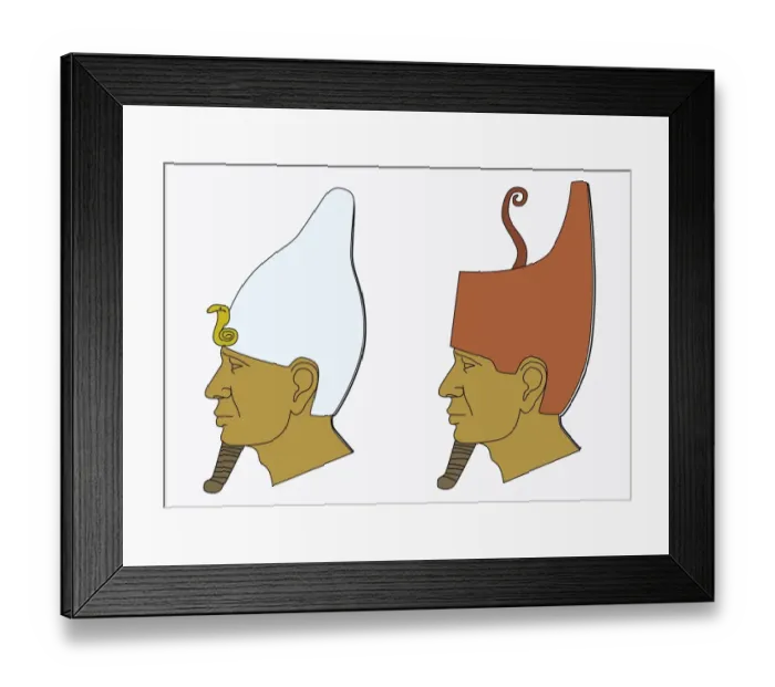 Framed Print : Illustration of two ancient Egyptian kings wearing crowns Framed Print : Illustration of two ancient Egyptian kings wearing crowns