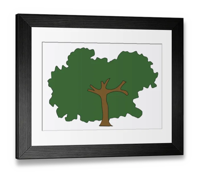 Framed Print : Digital illustration of oak tree Framed Print : Digital illustration of oak tree