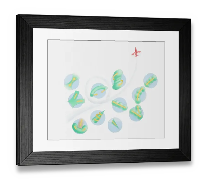 Framed Print : Illustration of aeroplane vapour trail and air currents Framed Print : Illustration of aeroplane vapour trail and air currents