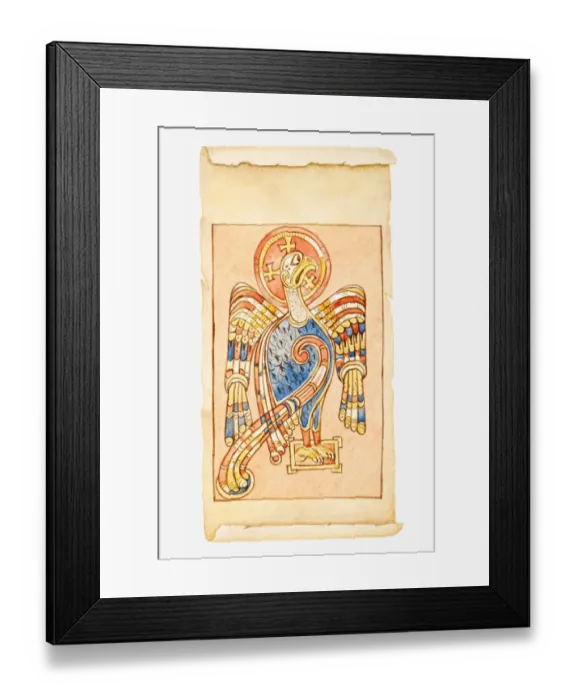 Framed Print : Illustration of eagle on scroll Framed Print : Illustration of eagle on scroll