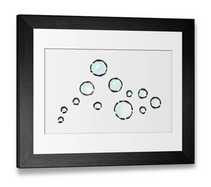 Framed Print : Illustration of bubbles in mid air Framed Print : Illustration of bubbles in mid air