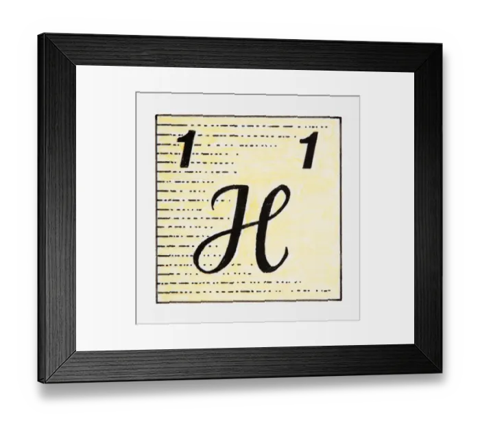 Framed Print : Illustration of Hydrogen symbol Framed Print : Illustration of Hydrogen symbol