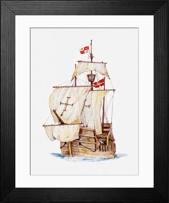 Framed Print : Illustration of Crusader ship Framed Print : Illustration of Crusader ship