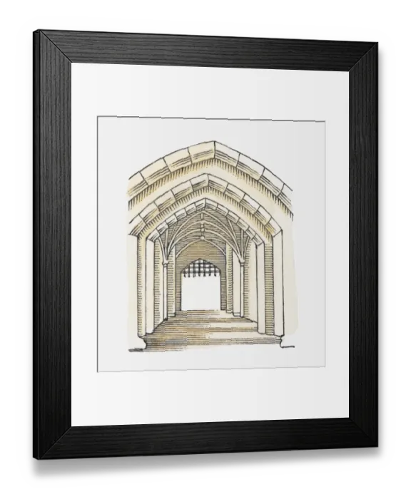 Framed Print : Illustration of a Tudor arch, Tower of London, London, England, c. 1086-1097 Framed Print : Illustration of a Tudor arch, Tower of London, London, England, c. 1086-1097