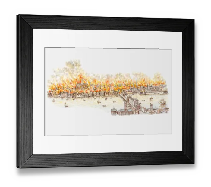 Framed Print : Illustration of Great Fire of London Framed Print : Illustration of Great Fire of London