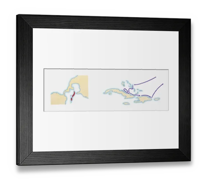 Framed Print : Illustration of maps showing voyagers undertaken by Christopher Columbus Framed Print : Illustration of maps showing voyagers undertaken by Christopher Columbus