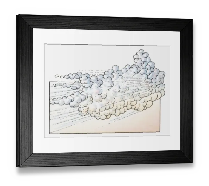 Framed Print : Illustration of wind moving clouds Framed Print : Illustration of wind moving clouds