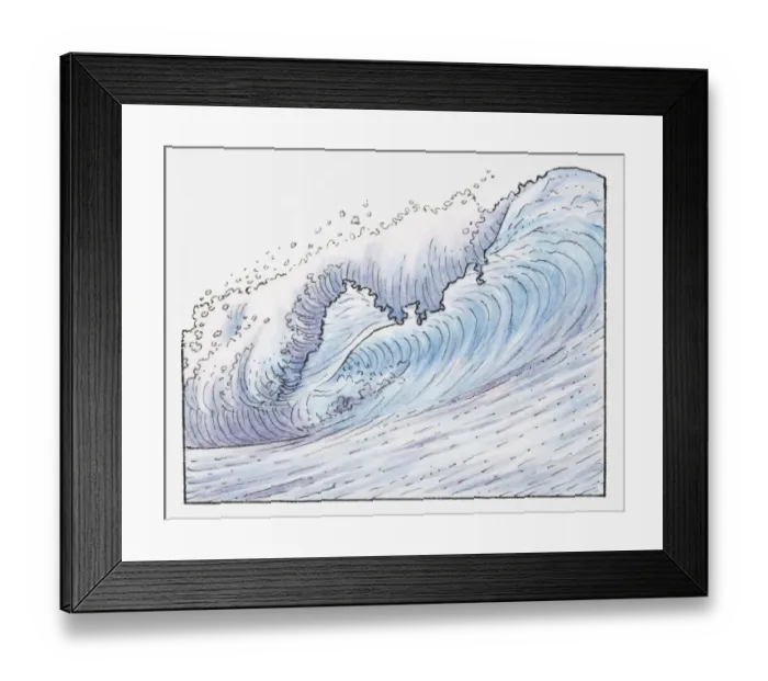 Framed Print : Illustration of waves breaking Framed Print : Illustration of waves breaking