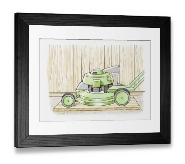Framed Print : Illustration of a lawnmower Framed Print : Illustration of a lawnmower