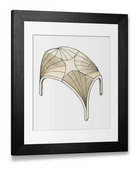 Framed Print : Illustration of a fan vault