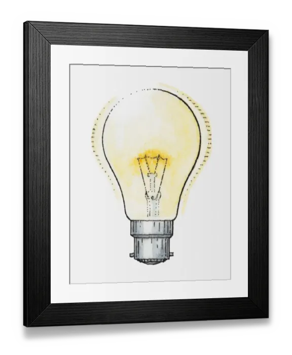 Framed Print : Illustration of a lightbulb Framed Print : Illustration of a lightbulb