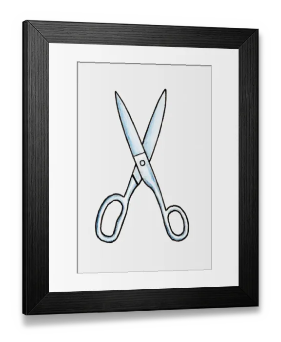Framed Print : Illustration of a pair of scissors Framed Print : Illustration of a pair of scissors