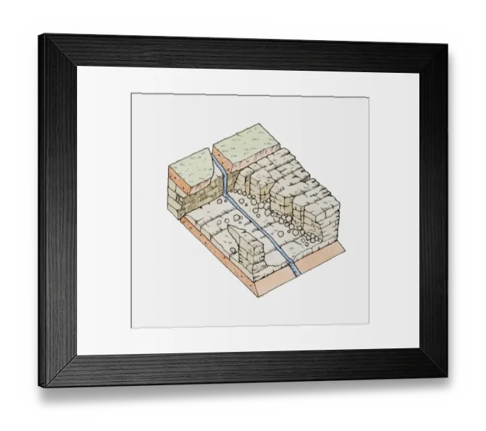Framed Print : Illustration of a gorge Framed Print : Illustration of a gorge