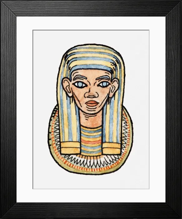 Framed Print : Illustration of a pharaohs bust Framed Print : Illustration of a pharaohs bust