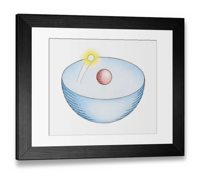 Framed Print : Illustration of hydrogen atom and proton orbited by single electron Framed Print : Illustration of hydrogen atom and proton orbited by single electron