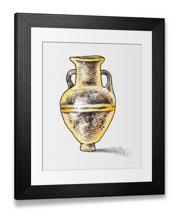 Framed Print : Illustration of ancient urn Framed Print : Illustration of ancient urn