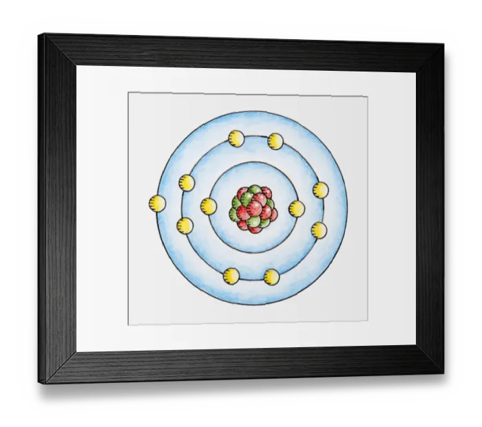 Framed Print : Illustration of atoms Framed Print : Illustration of atoms