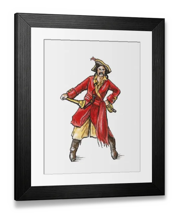 Framed Print : Illustration of pirate Framed Print : Illustration of pirate