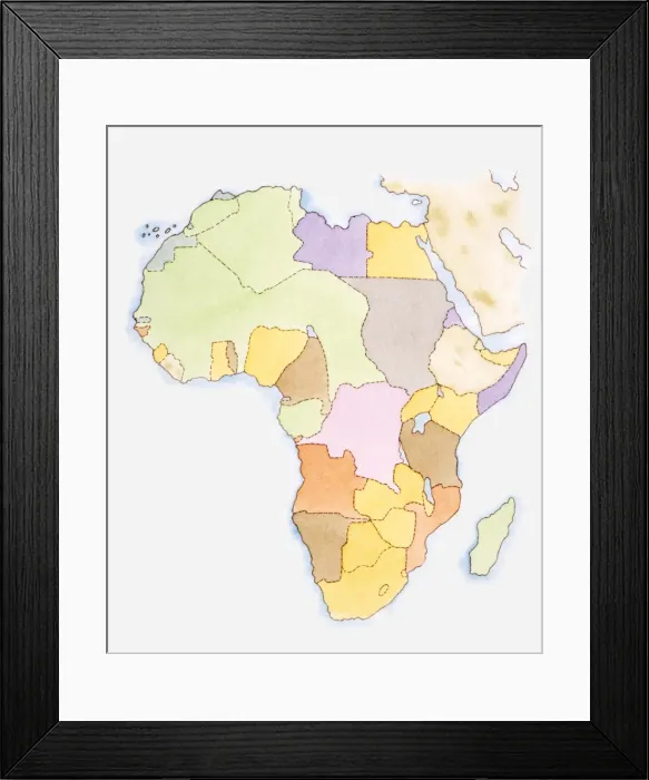 Framed Print : Illustration of African territories and states