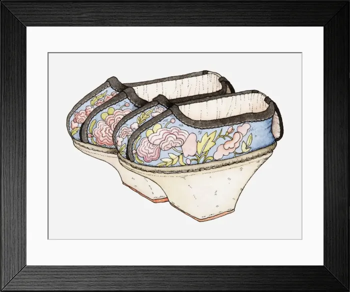 Framed Print : Illustration of Chinese platform shoes Framed Print : Illustration of Chinese platform shoes