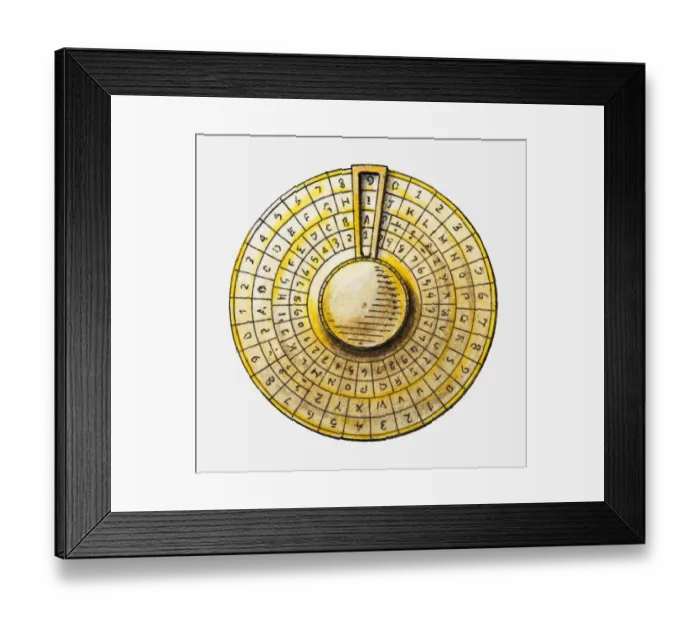 Framed Print : Illustration of cipher disc Framed Print : Illustration of cipher disc