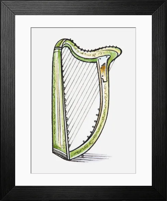 Framed Print : Illustration of harp Framed Print : Illustration of harp