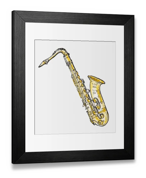 Framed Print : Illustration of saxophone Framed Print : Illustration of saxophone