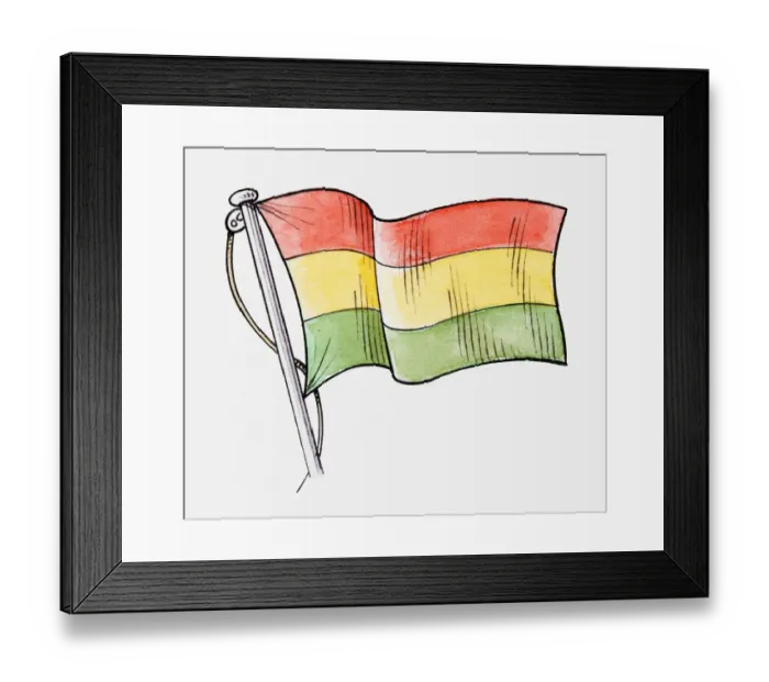 Framed Print : Illustration of Bolivian flag Framed Print : Illustration of Bolivian flag