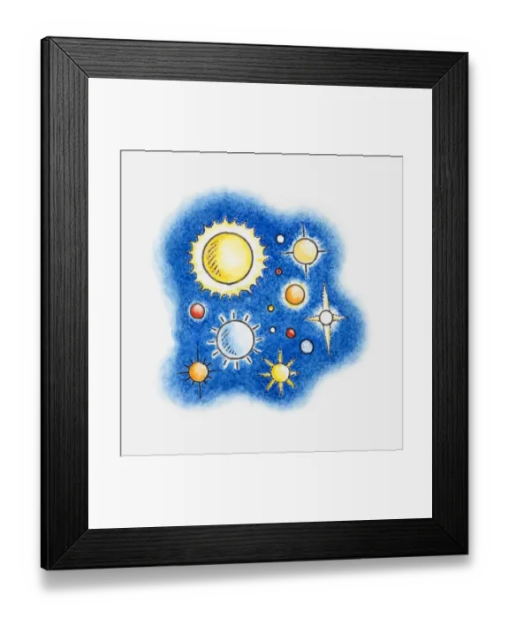 Framed Print : Illustration of solar system Framed Print : Illustration of solar system