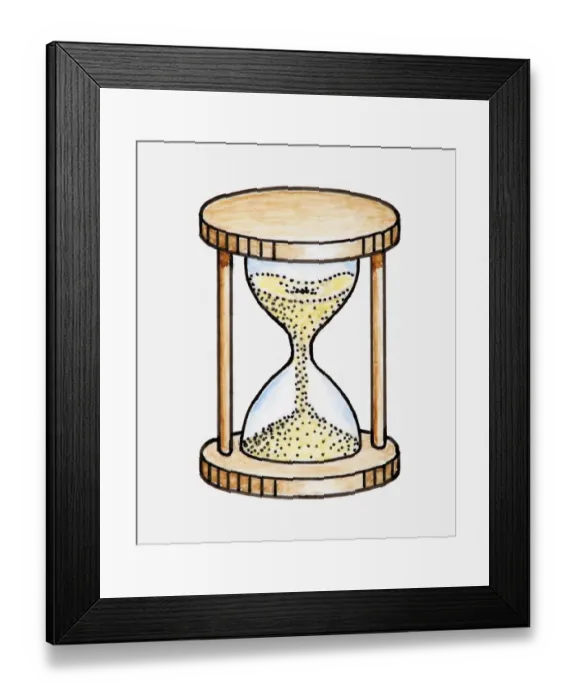 Framed Print : Illustration of hourglass Framed Print : Illustration of hourglass