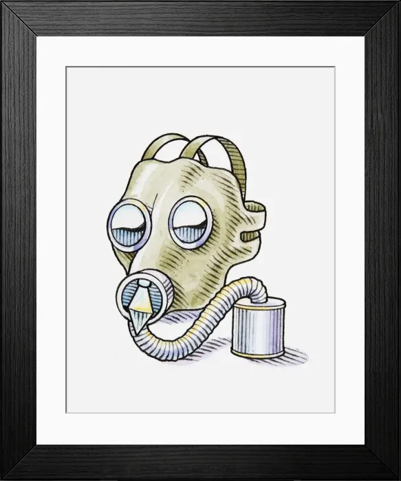 Framed Print : Illustration of gas mask Framed Print : Illustration of gas mask