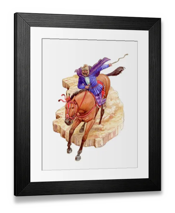 Framed Print : Illustration of Darius on horseback Framed Print : Illustration of Darius on horseback