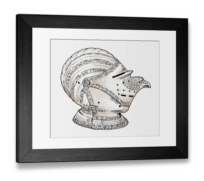 Framed Print : Illustration of German close-helmet Framed Print : Illustration of German close-helmet