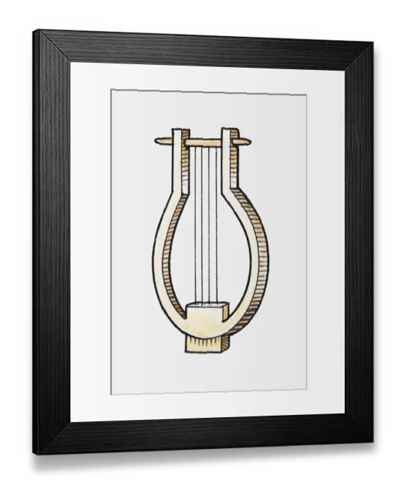 Framed Print : Illustration of a lyre