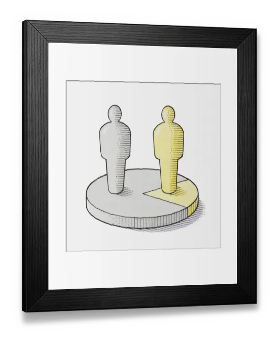 Framed Print : Illustration of pie chart diagram showing percentage of people living in urban and rural areas in Spain Framed Print : Illustration of pie chart diagram showing percentage of people living in urban and rural areas in Spain