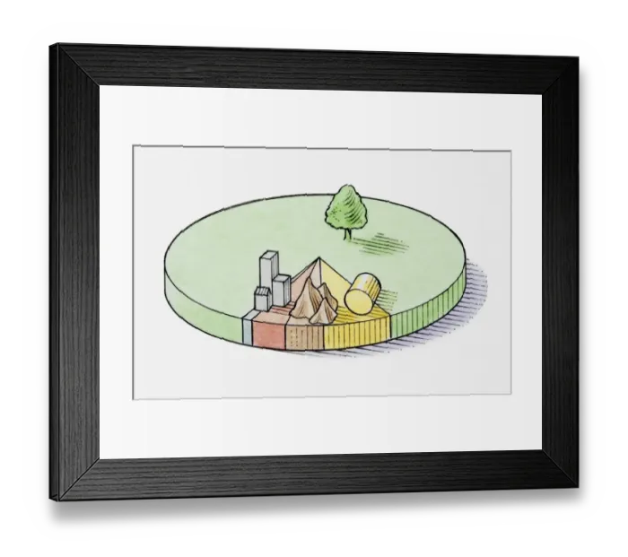 Framed Print : Illustration of pie chart showing distribution of land use in Sweden Framed Print : Illustration of pie chart showing distribution of land use in Sweden
