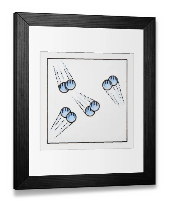 Framed Print : Illustration of air molecule rarefaction