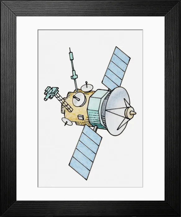 Framed Print : Illustration of space satellite Framed Print : Illustration of space satellite