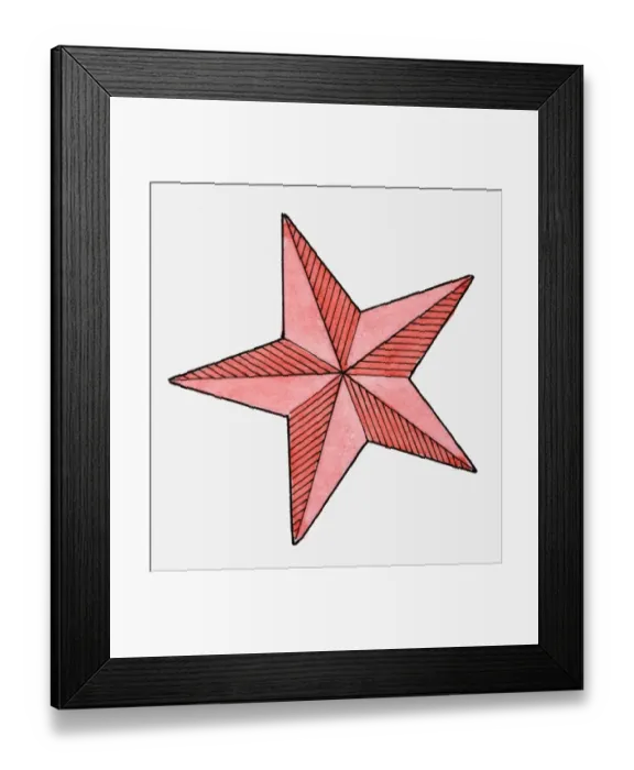 Framed Print : Illustration of red star Framed Print : Illustration of red star