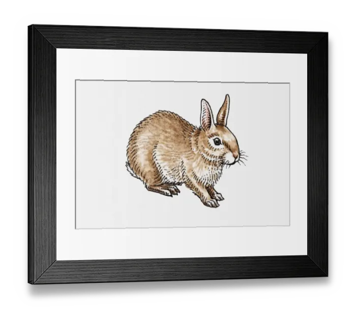 Framed Print : Illustration of European Rabbit (Oryctolagus cuniculus) Framed Print : Illustration of European Rabbit (Oryctolagus cuniculus)