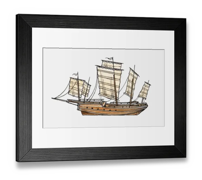 Framed Print : Illustration of 16th century galleon Framed Print : Illustration of 16th century galleon
