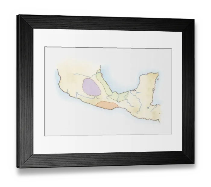 Framed Print : Illustration, map of Central America with territories inhabited by ancient civilisations highlighted, Huaxtecs (green), Mixtecs (red), and Toltecs (blue) Framed Print : Illustration, map of Central America with territories inhabited by ancient civilisations highlighted, Huaxtecs (green), Mixtecs (red), and Toltecs (blue)